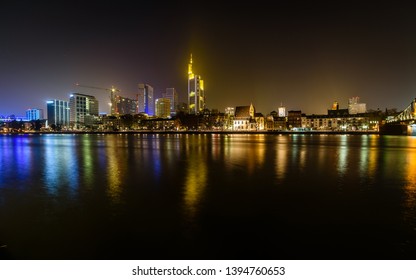 Frankfurt Mainhattan Skyline At Night