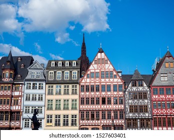 Frankfurt Old Town Square Romerberg In Germany. 