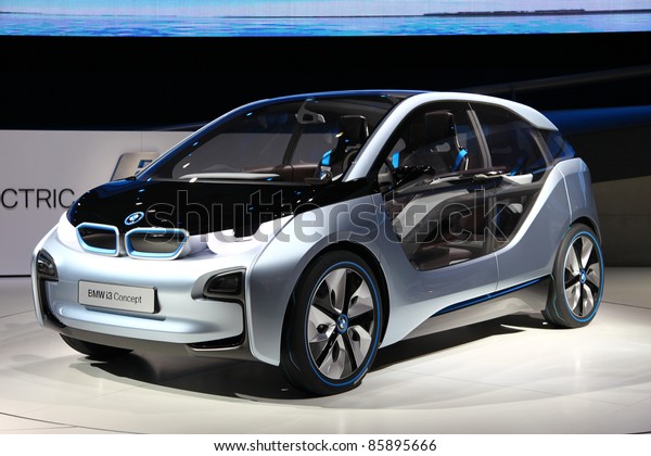 FRANKFURT - SEP 14: Electronic\
Vehicle BMW i3 Concept shown at the 64th IAA (Internationale\
Automobil Ausstellung) on September 14, 2011 in Frankfurt,\
Germany.