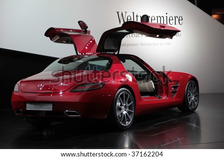 Frankfurt Sep 15 Mercedes Benz Sls Amg With Open Swing Wing Doors Shown Frankfurt Sep 15 Mercedes Benz Sls Amg With Open Swing Wing Doors Shown