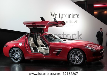 Frankfurt Sep 15 Mercedes Benz Sls Amg With Open Swing Wing Doors Shown Frankfurt Sep 15 Mercedes Benz Sls Amg With Open Swing Wing Doors Shown