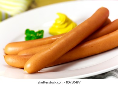 Frankfurter Sausage With Mustard