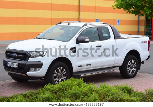 FRANKFURT,GERMANY_JUNE 09: FORD car on the\
street on June 09,2017 in Frankfurt,Germany.The Ford Motor Company\
is an American multinational automaker headquartered in Dearborn,\
Michigan.