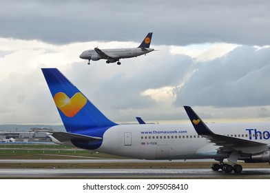 Frankfurt,Germany-April 07,2016: Thomas Cook Airlines Boeing 767-300 In Airport.