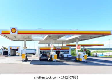 Frankfurt,Germany-June 22,2020:Shell Fuel And Gas Station.