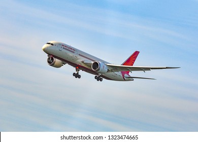 Frankfurt,Germany-May 26,2016:VT-ANM Air India Boeing 787-8 Dreamliner.Air India Is The Flag Carrier Airline Of India Headquartered At New Delhi. 