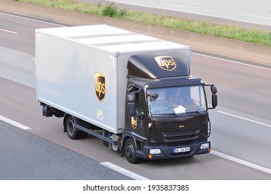 Frankfurt,Germany-September 01, 2016:UPS Delivery Truck On The Route.