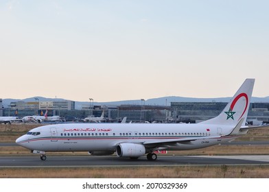 Frankfurt,Germany-September 1,2016: Royal Air Maroc Boeing 737 in airport.
