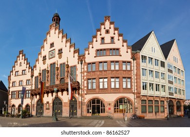 The Römer At Römerberg, Frankfurt's Town Hall And Center Of The Old Town.