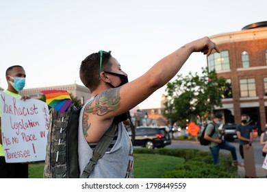 Franklin TN, USA. August 17, 2020: Capitol Hill Protester Sunny. Protesters Gather In Franklin TN To Protest HB8004 And HB8005 Which Were Passed Into Law.