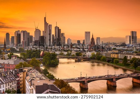 Image, Stock Photo Sunsert in Frankfurt on Main