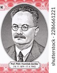 Frantisek Zaviska a portrait from Czechoslovak money