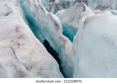 The Franz Josef Glacier, Situated On West Coast, New Zealand During The Sunny Summer Day. 