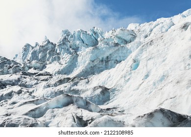 The Franz Josef Glacier, Situated On West Coast, New Zealand During The Sunny Summer Day. 