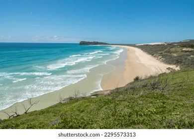 Fraser Island, also known as K'gari, a World Heritage-listed island along the south-eastern coast in the Wide Bay–Burnett region, Queensland, Australia.