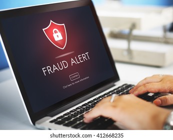 Fraud Alert Caution Defend Guard Notify Protect Concept - Shutterstock ID 412668235