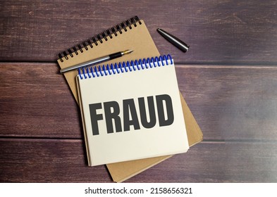 Fraud Text Written On Notepad On Stock Photo 2158656321 