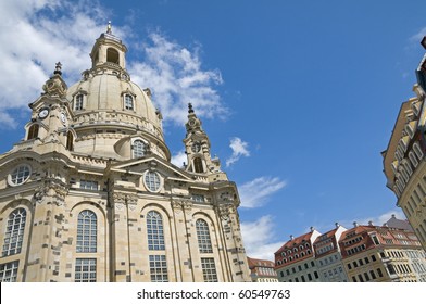 The Frauenkirche In Dresden, Germany. The Church Was Destroyed During The Aerial Bombing Of The City On February 13-14, 1945. Reconstruction Was Completed In 2005.