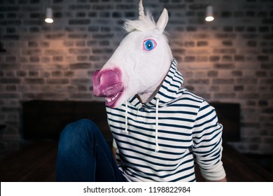 Freaky Young Man Comical Mask Stylish Stock Photo 1198822984 | Shutterstock