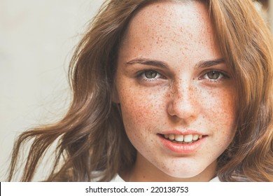 Freckles Woman Portrait