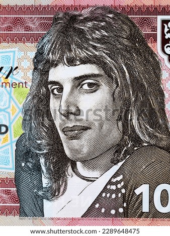 Freddie Mercury a portrait from Zanzibar money