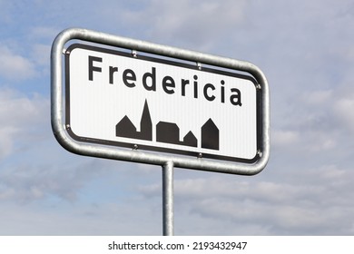 Fredericia City Road Sign In Denmark