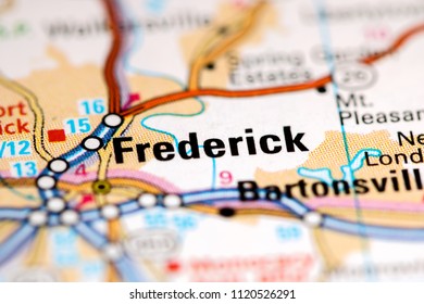 Frederick. Maryland. USA On A Map