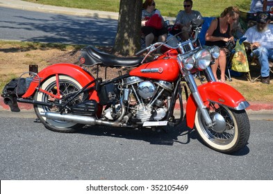 FREDERICK, MD- SEPTEMBER 16: Vintage Motorcycles at a Car Show on Sept. 16, 2015 in Frederick , MD USA. Alzheimer's Association Benefit Car Show at Motor Vehicle Administration in Maryland
