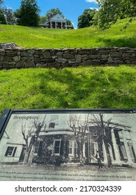 Fredericksburg, Virgina -2022: Brompton house, or Marye's House, on Marye's Heights. Witnessed the Civil War Battle of Fredericksburg. Now home University of Mary Washington President. 