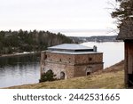 Fredriksborgs fortress in winter , Varmdo, Stockholm, Sweden