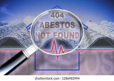 Free From Asbestos That Has Not Been Found In Your Home - Concept Image With Check-up Chart About Asbestos Contamination And Magnifying Glass