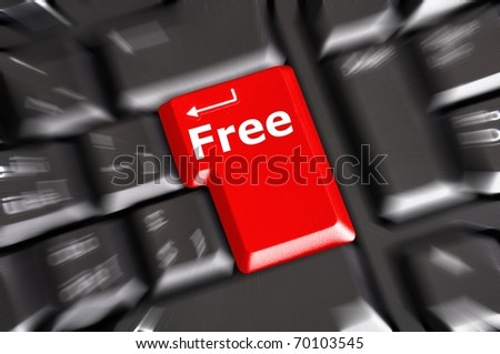 free button or key on keyboard showing sale concept