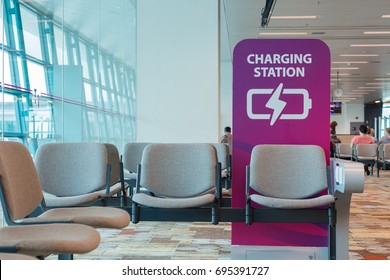 Free Charging Station In Airport.