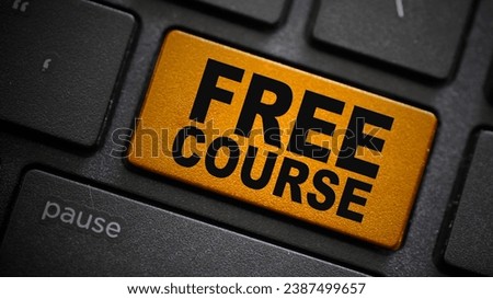 Free course text button on computer keyboard