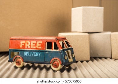 Free Delivery Van, Vintage Toy Truck