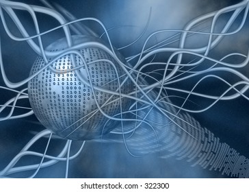 Free interpretation, the data streams on the computer.