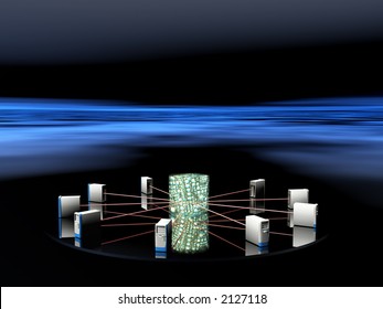 A free interpretation of a virtual server in the internet cosmos, data streams.