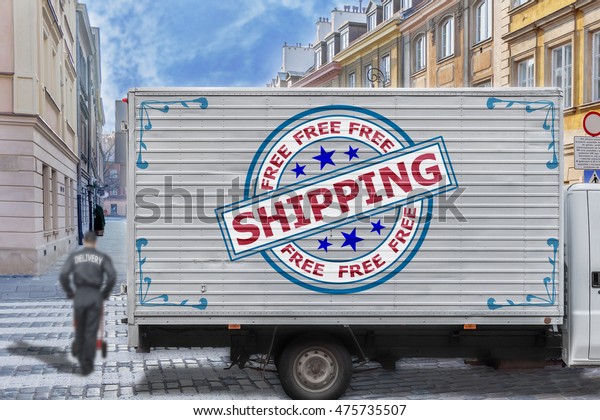 Free shipping truck in\
the city center