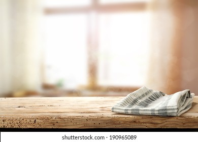 free space in kitchen napkin and window of summer day 