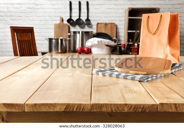 Free Space On Kitchen Desk Top Stock Photo Edit Now 328028063