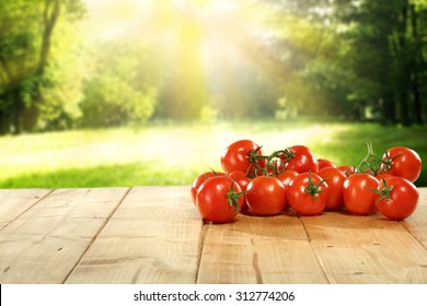 free space on table and red vegetables of tomato 