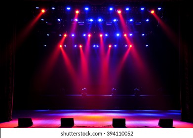 Free stage with lights - Shutterstock ID 394110052