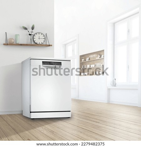 Free Standing Dishwasher in the Apartment  