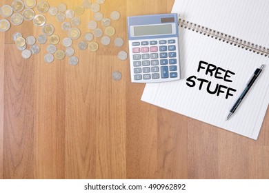 FREE STUFF A finance Money, calculator notes, calculator top view  work