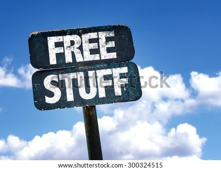 Free Stuff sign with sky background