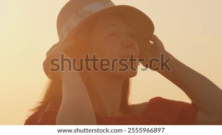 Similar – beauty lady at sun, france