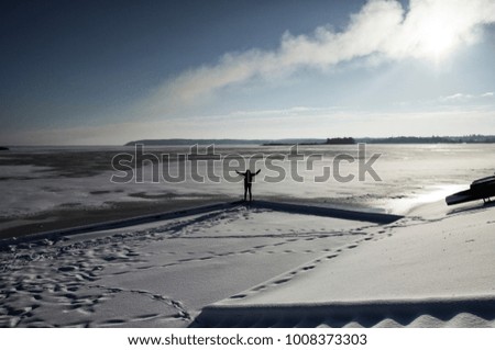 Similar – schneegestöber Freude