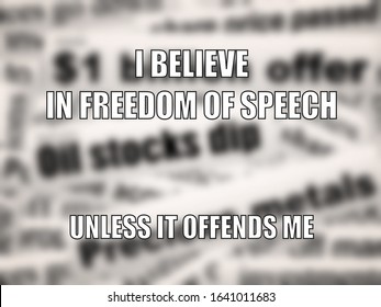 Freedom Of Speech Funny Meme For Social Media Sharing. Political Correctness Issue.