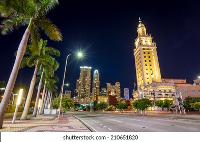 Freedom Tower At Twilight In Miami, Florida