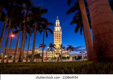 Freedom Tower At Twilight In Miami, Florida